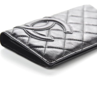 Chanel Aged Calfskin Quilted Cambon Yen Wallet Black 7 of 10