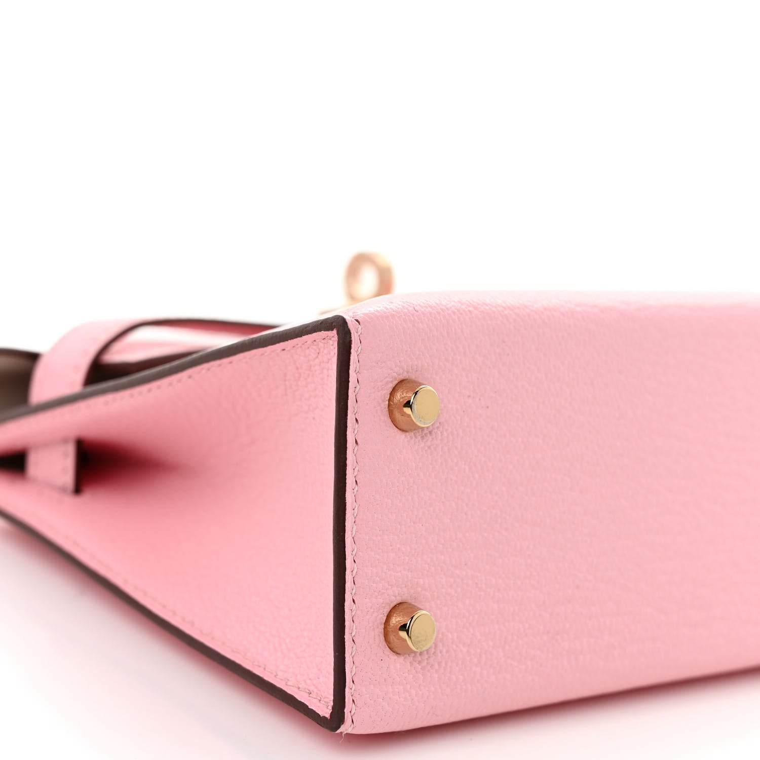 Hermes Chevre Mysore Horseshoe Mini Kelly Sellier 20 Rose Sakura Gris Perle 7 of 9