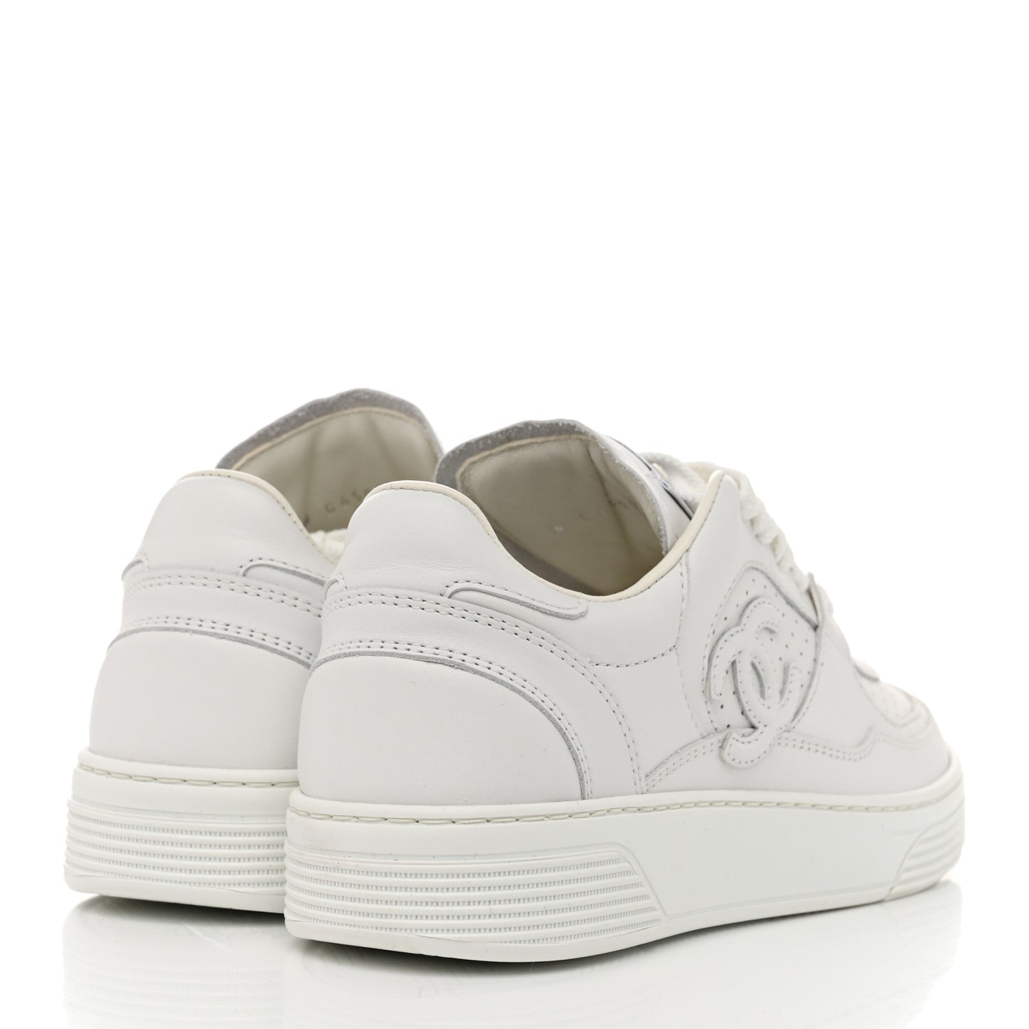 Calfskin Womens CC Sneakers 36.5 White