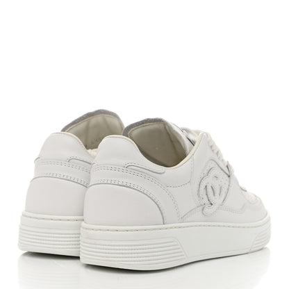 Chanel Calfskin Womens CC Sneakers 36.5 White 4 of 10