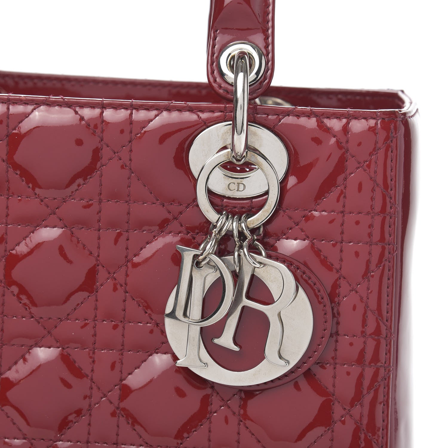 Christian Dior Patent Cannage Medium Lady Dior Burgundy Red 13 of 13
