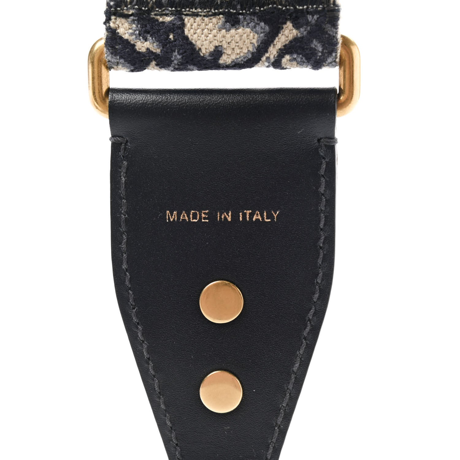 Christian Dior Oblique Studded Shoulder Strap Blue 3 of 4