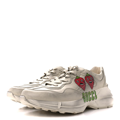 Gucci X PABLO DELCIELO Apollo Calfskin Strawberry Print Womens Rhyton Sneakers 41 Ivoire 3 of 10