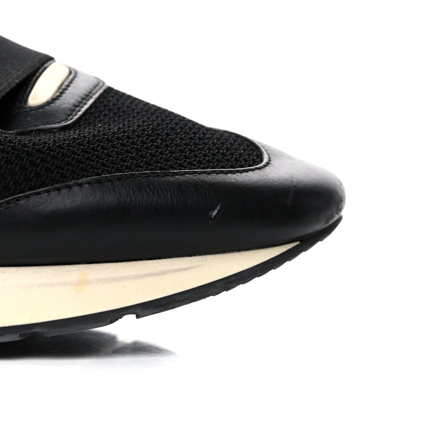 Mesh Calfskin Neoprene Suede Mens Race Runner Sneakers 45 Black