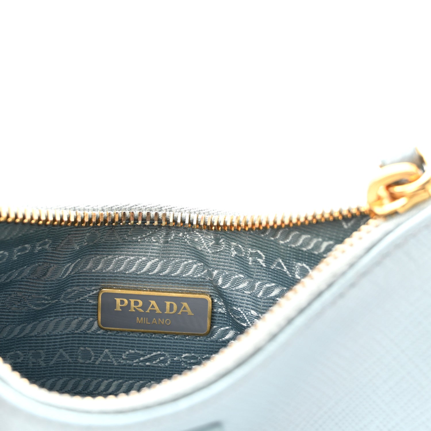 Prada Saffiano Lux Re-Edition 2005 Mini Shoulder Bag Celeste