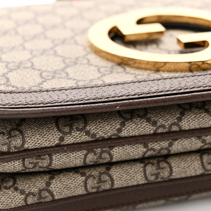 Gucci GG Supreme Monogram Textured Dollar Calfskin Web Medium Blondie Shoulder Flap Bag Beige Ebony New Acero 11 of 13