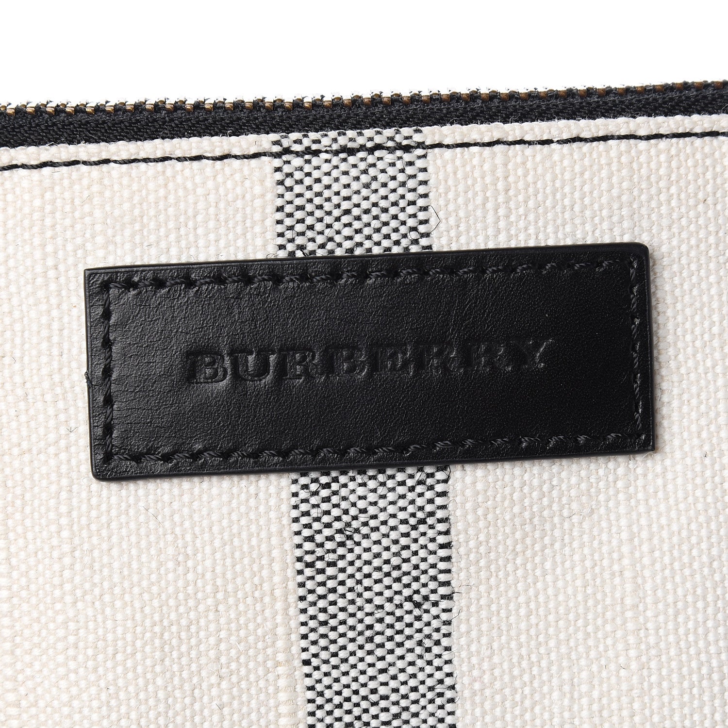 Burberry Canvas House Check Small Bucket Black White 7 of 12