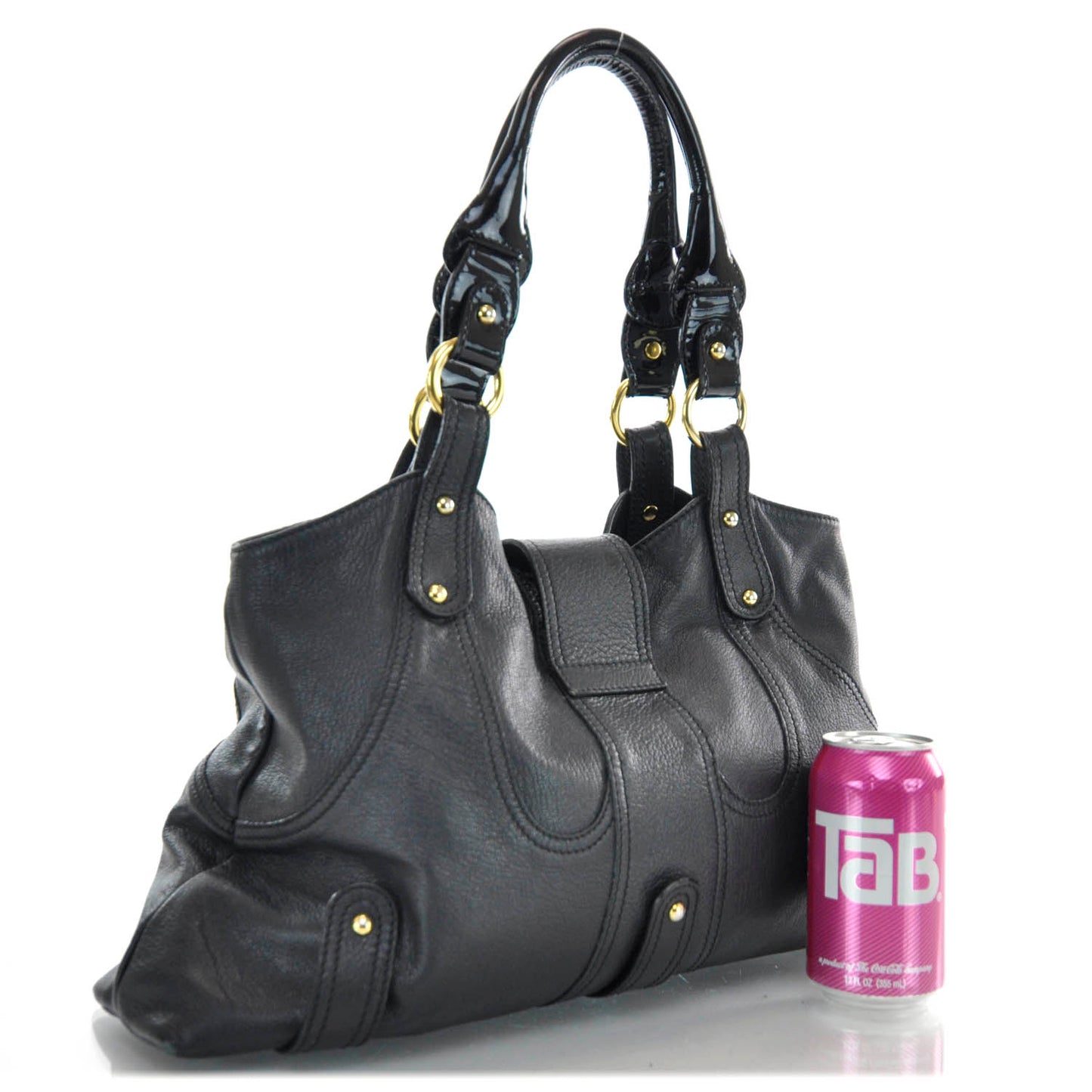 Leather Catch Hobo Black