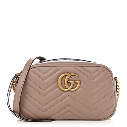 Gucci Calfskin Matelasse Small GG Marmont Chain Shoulder Bag Porcelain Rose 1 of 10