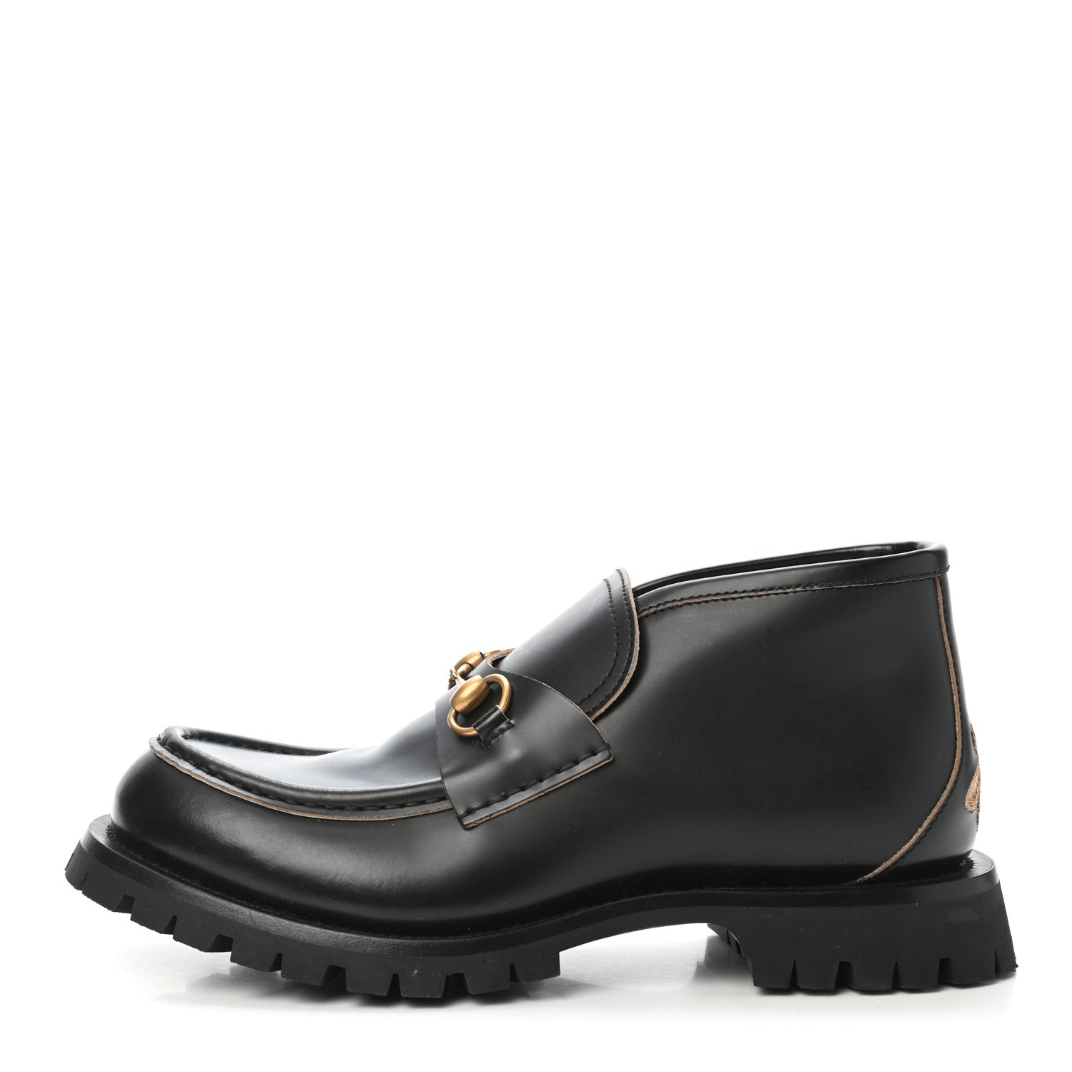 Gucci Cordovan Lux Mens Harald Horsebit Ankle Boots 8.5 Black 1 of 7