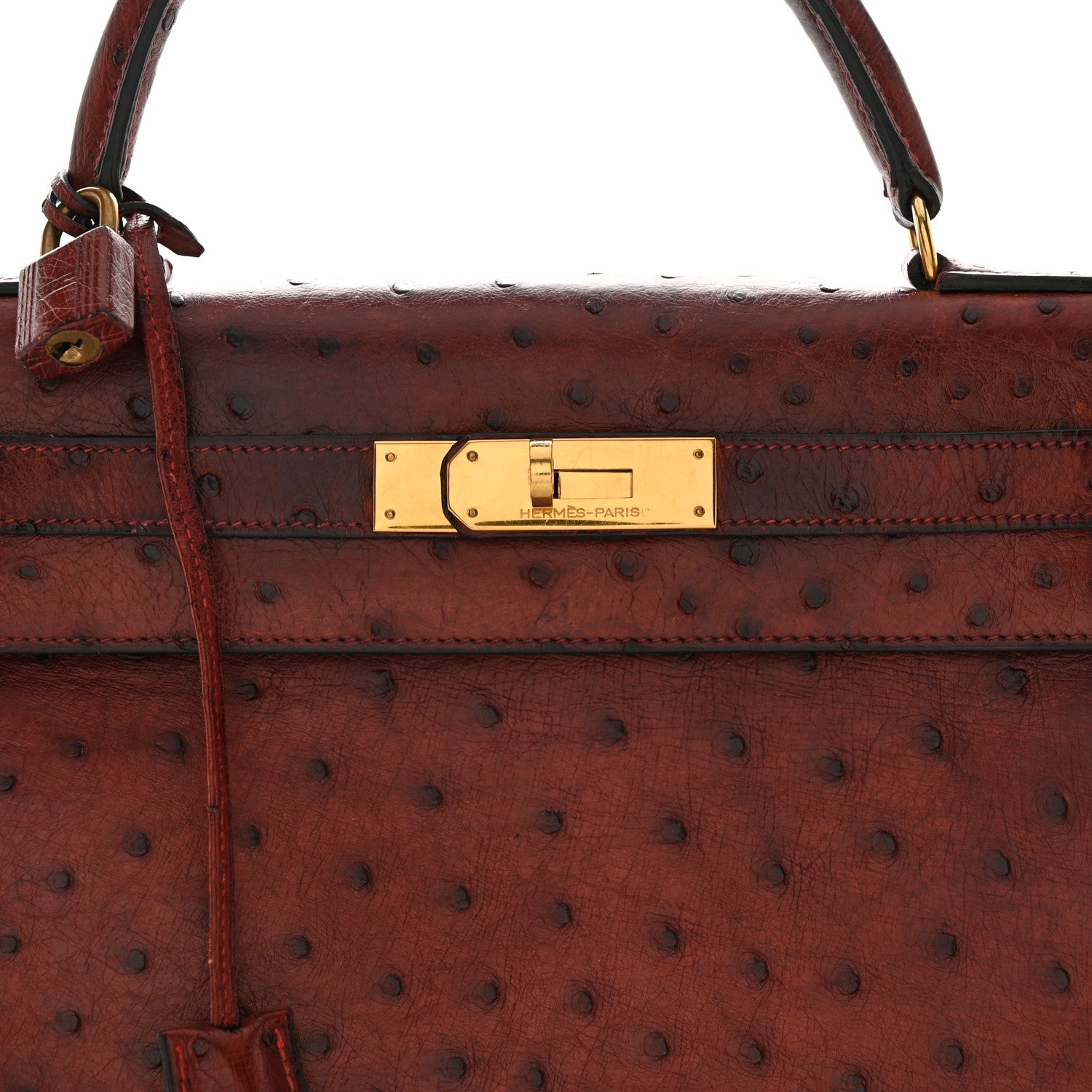 Hermes Ostrich Kelly Sellier 28 Rouge H 7 of 16