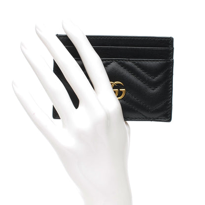 Gucci Calfskin Matelasse GG Marmont Card Holder Black 2 of 7