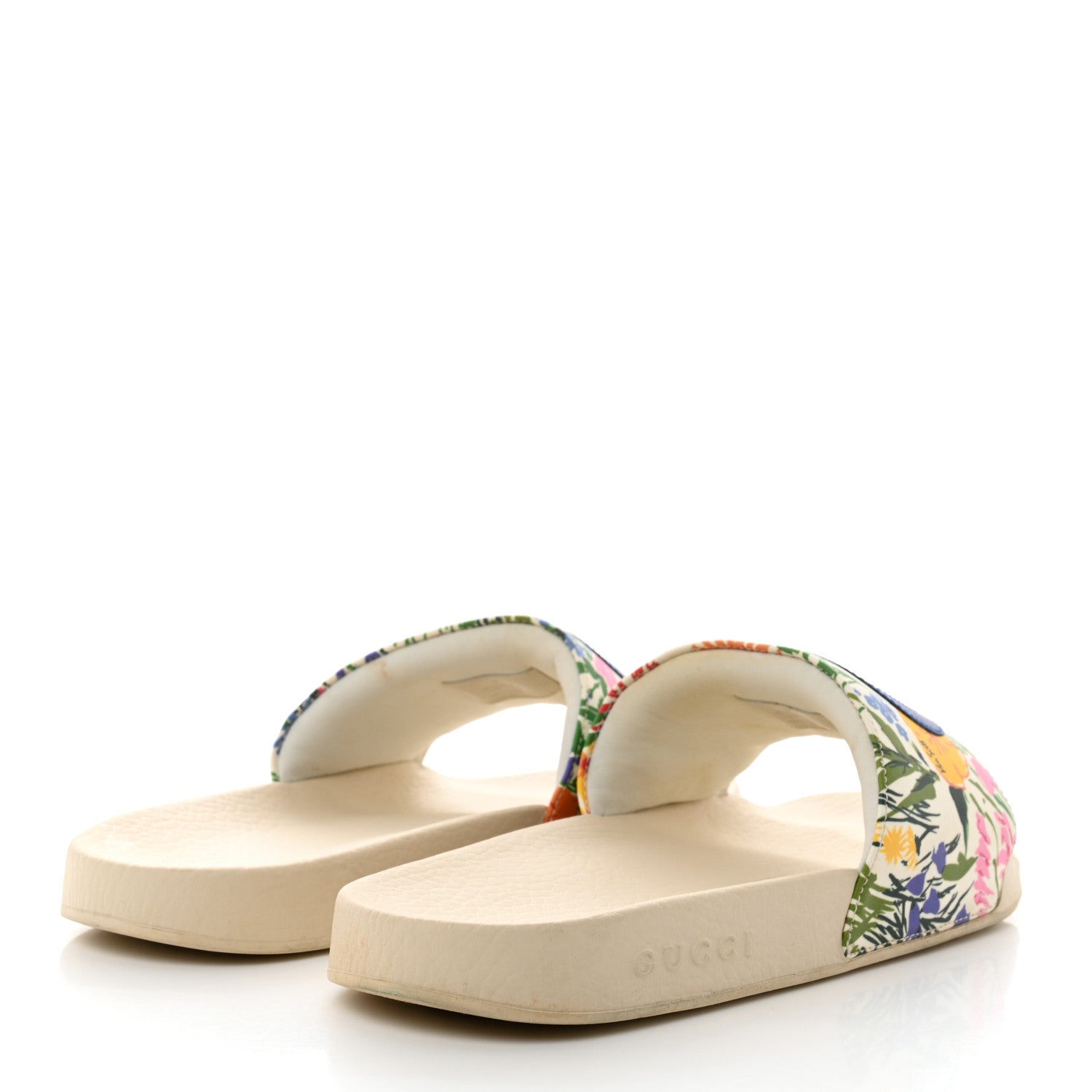 Gucci X KEN SCOTT Rubber Infinity Giardino d Apri Interlocking G Womens Pool Slide Sandals 39 Ivory Pink Wild Rose 4 of 8