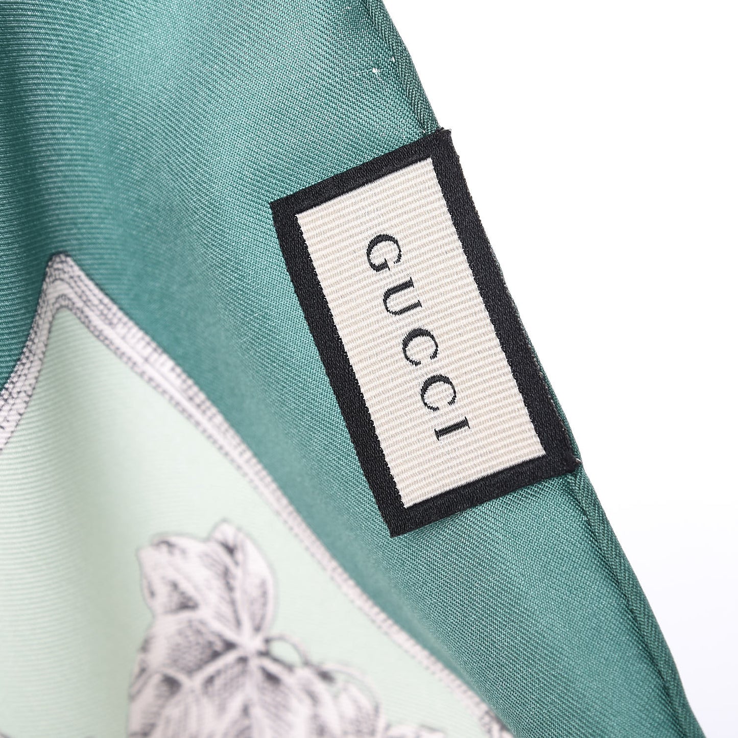 Silk Twill Wondergardenia Square Scarf Emerald