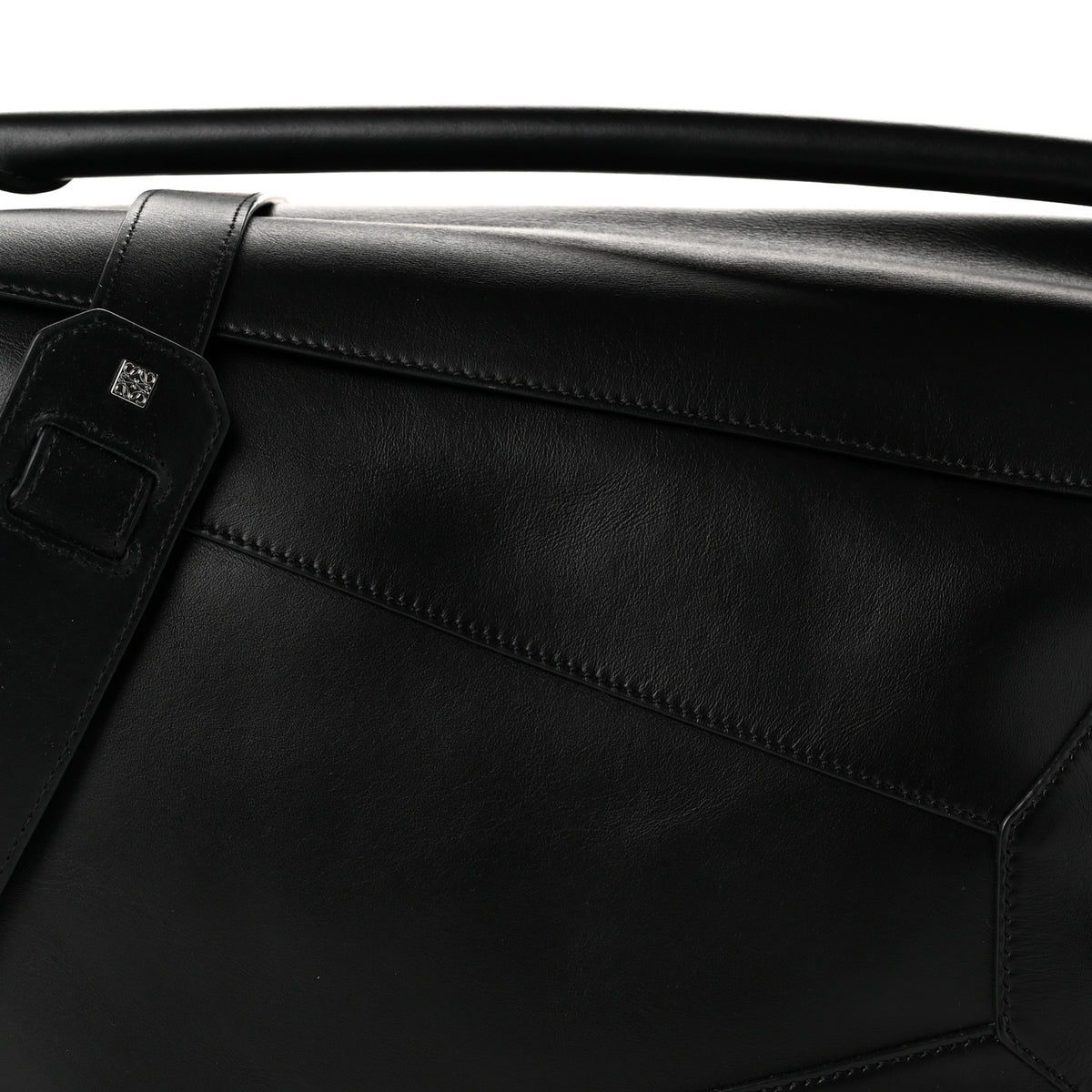 Calfskin Large Puzzle Edge Bag Black