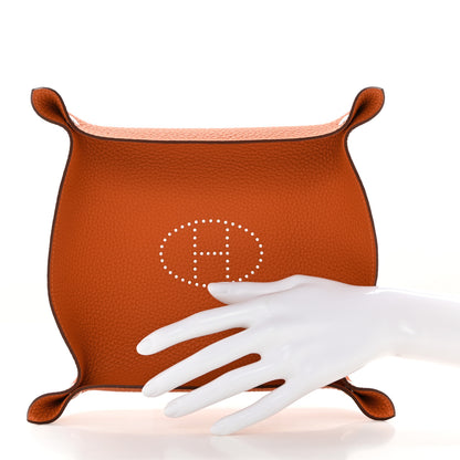 Hermes Taurillon Clemence Mises et Relances Change Tray Orange 2 of 6