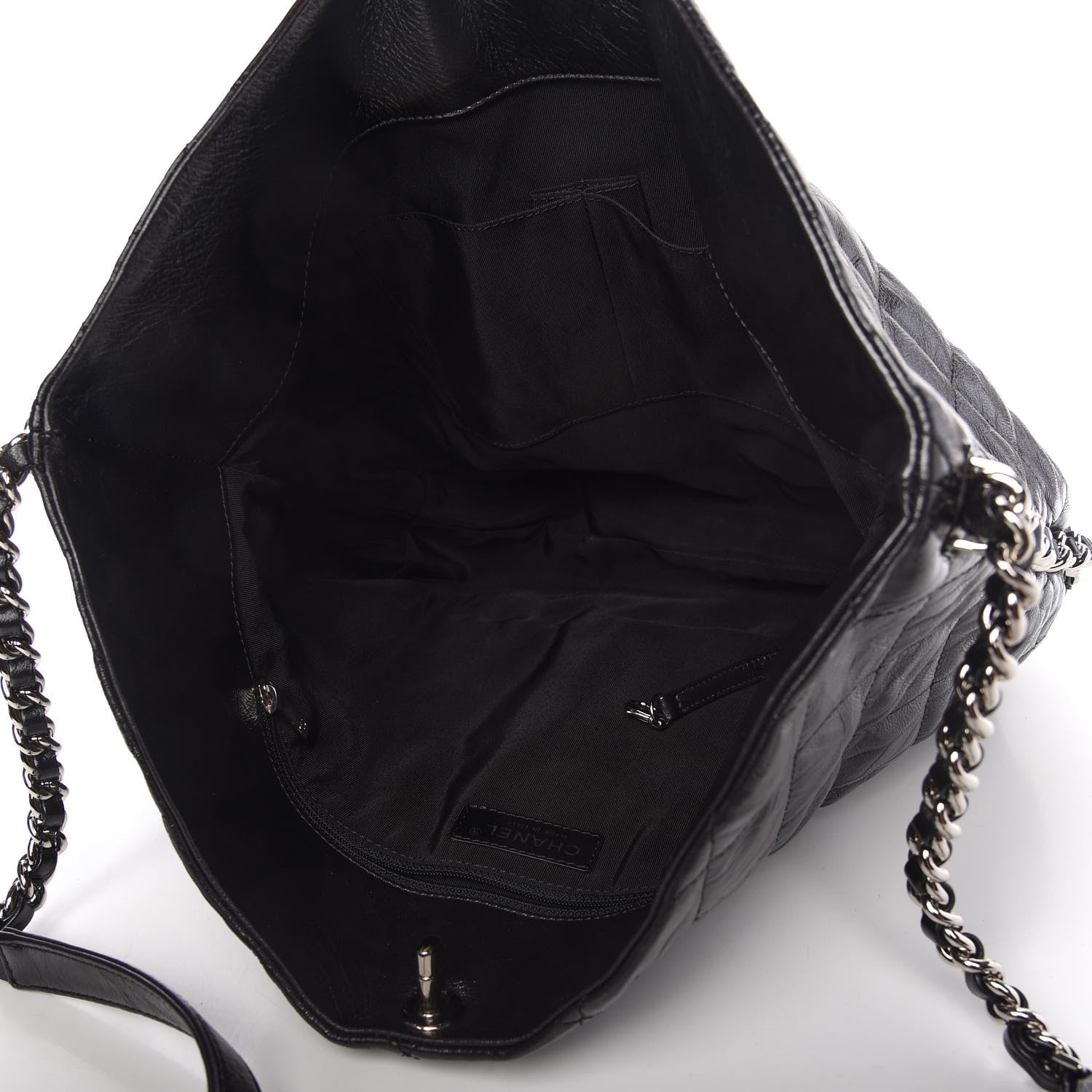 Chanel Metallic Crackled Calfskin Quilted Medium Big Bang Hobo Black 5 of 10