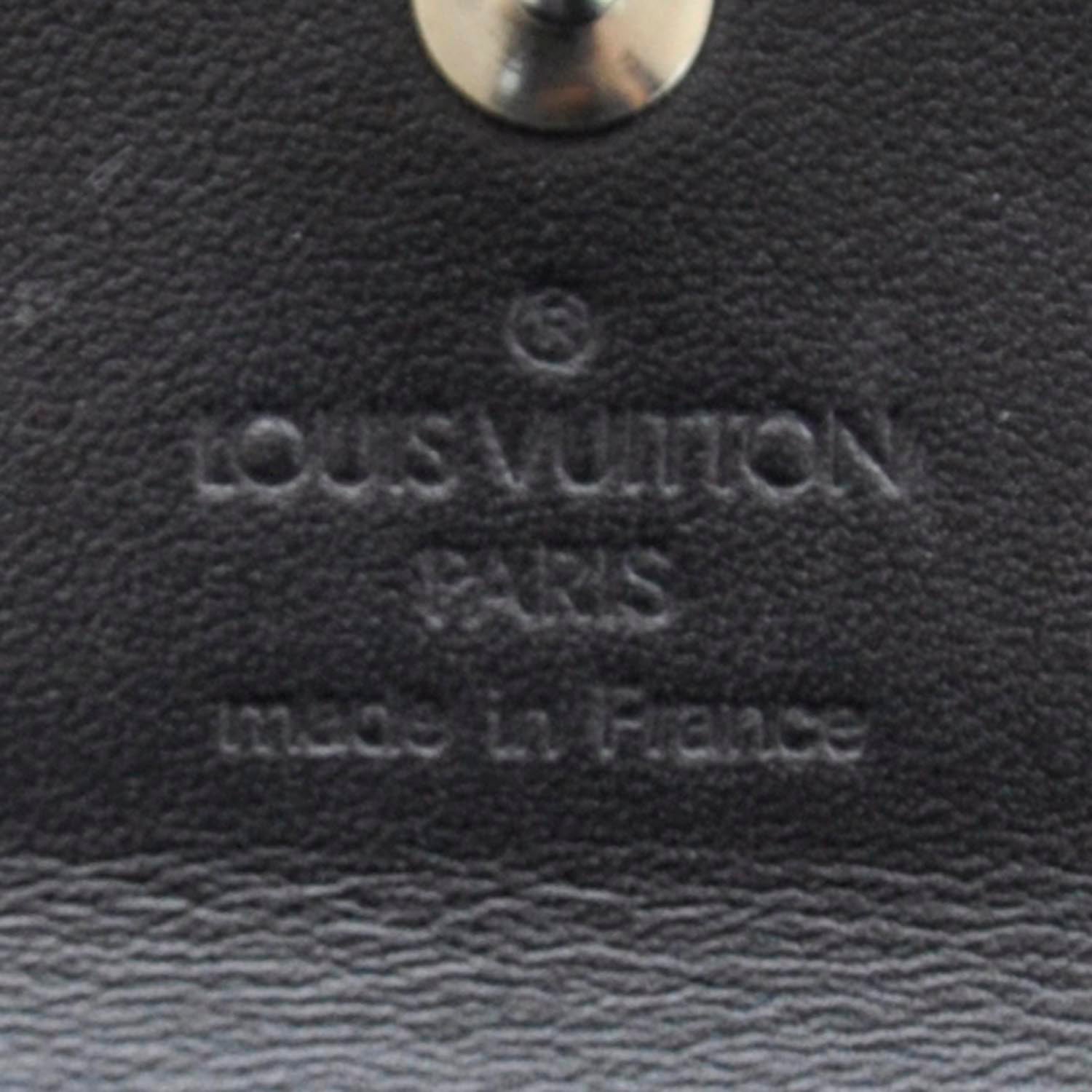 Louis Vuitton Satin Monogram Porte-Monnaie Snap Wallet Black 6 of 7