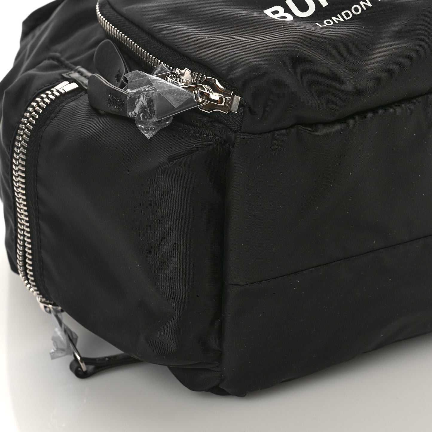 Nylon Logo Print Medium Rucksack Backpack Black