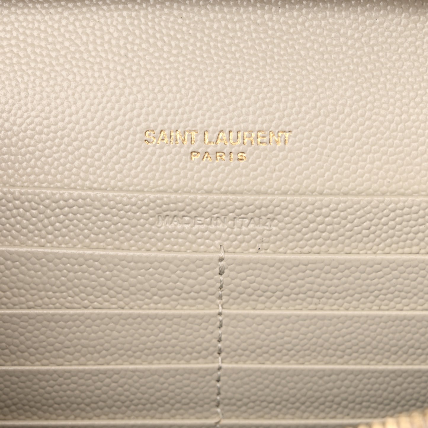 Grain De Poudre Matelasse Chevron Monogram Chain Wallet Crema Soft