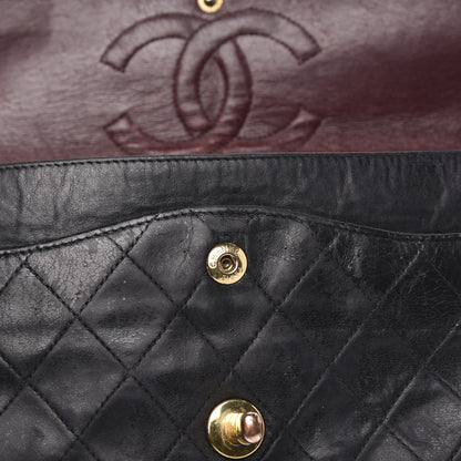 Chanel Lambskin Quilted Medium Double Flap Black 17 of 20