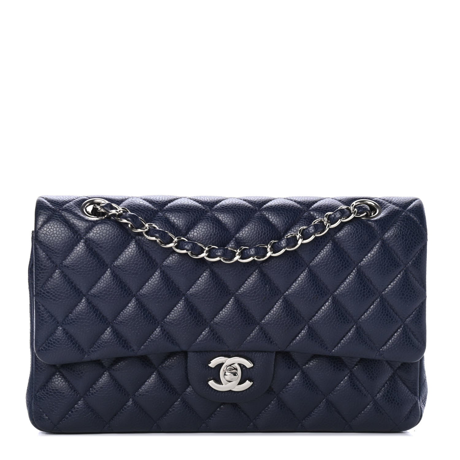 Chanel Caviar Quilted Medium Double Flap Navy 1 of 4