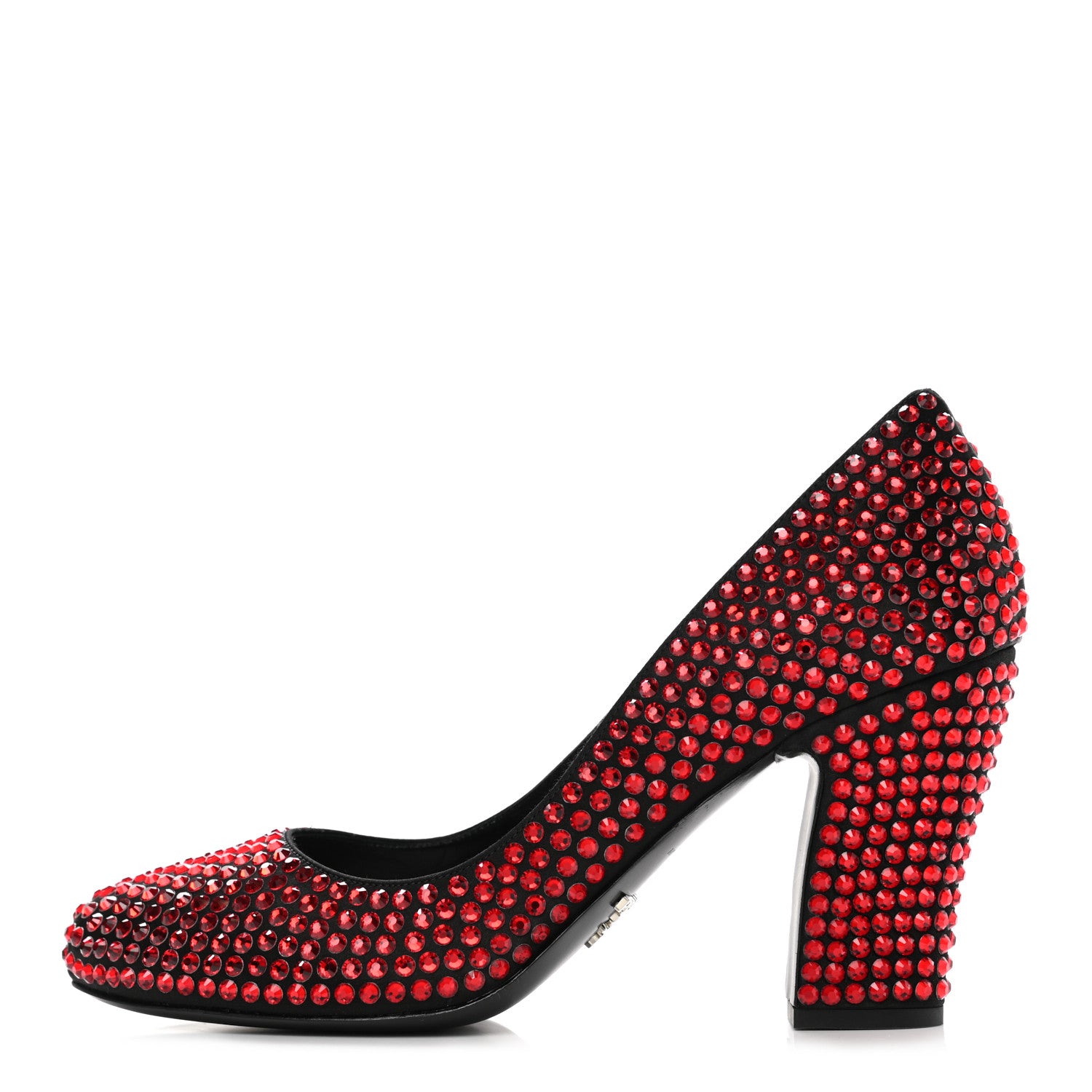 Prada Satin Crystal 85mm Pumps 38.5 Rubino 1 of 7