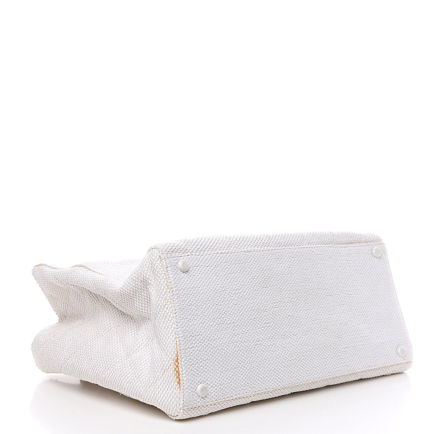 Chanel Woven Canvas Bekko Chain Tote White 3 of 11