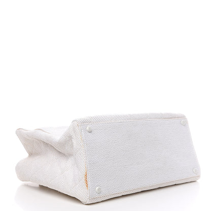 Chanel Woven Canvas Bekko Chain Tote White 3 of 11