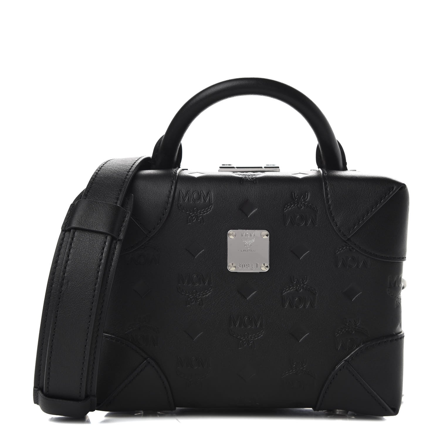 MCM Calfskin Ottomar Monogram Small Berlin Crossbody Black 1 of 9