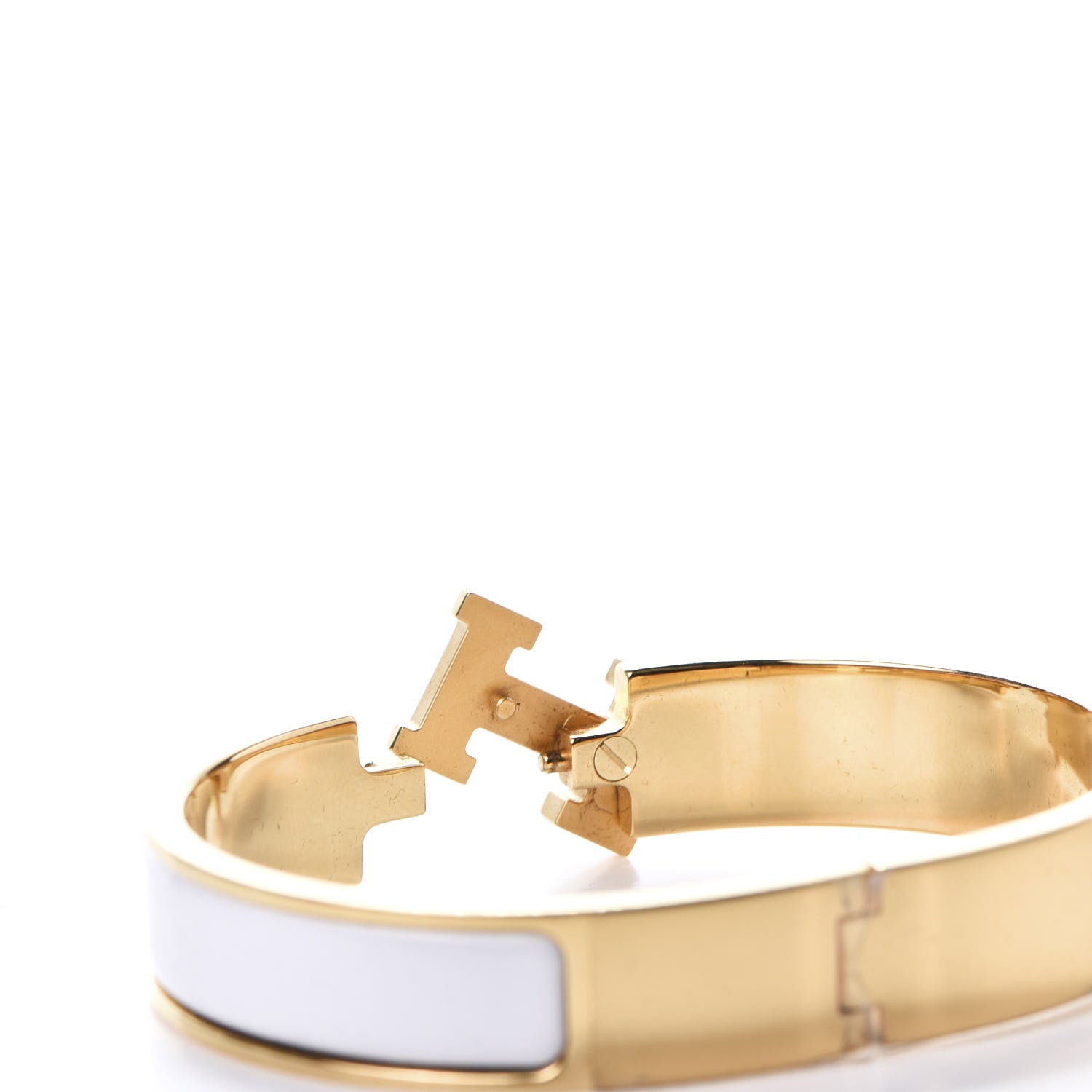 Hermes Enamel Narrow Clic Clac H Bracelet PM White 4 of 7