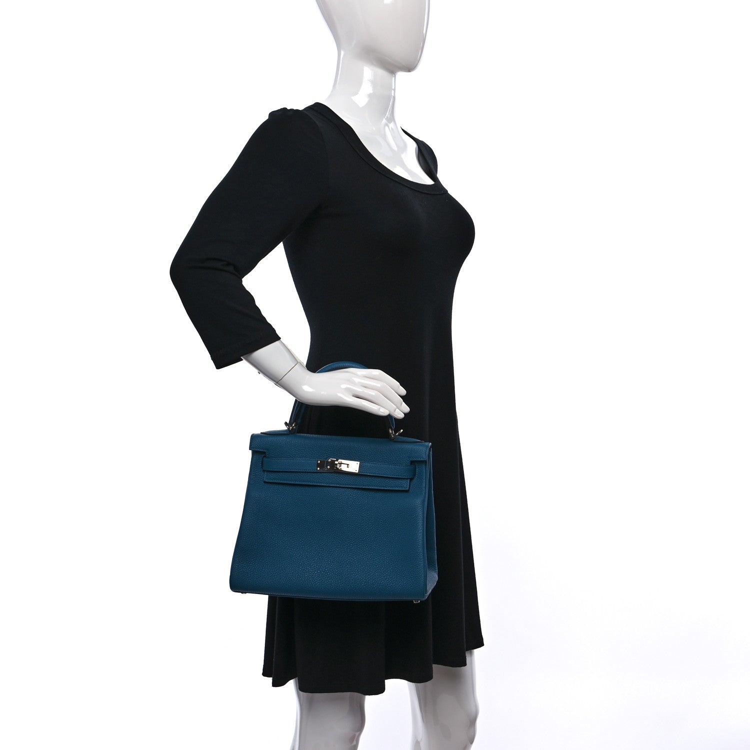 Hermes Togo Kelly Retourne 28 Bleu De Galice 2 of 13