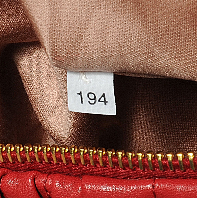 Leather Matelasse Bowler Red
