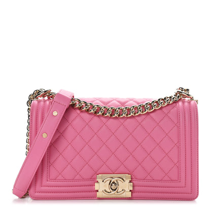 Chanel Calfskin Quilted Medium Boy Flap Pink 1 of 8