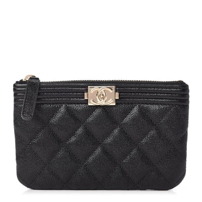 Chanel Caviar Quilted Zipped Boy Pouch Black 1 of 8