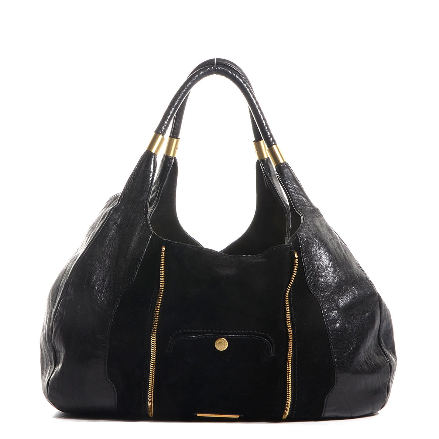 Leather Suede Mandah Tote Black