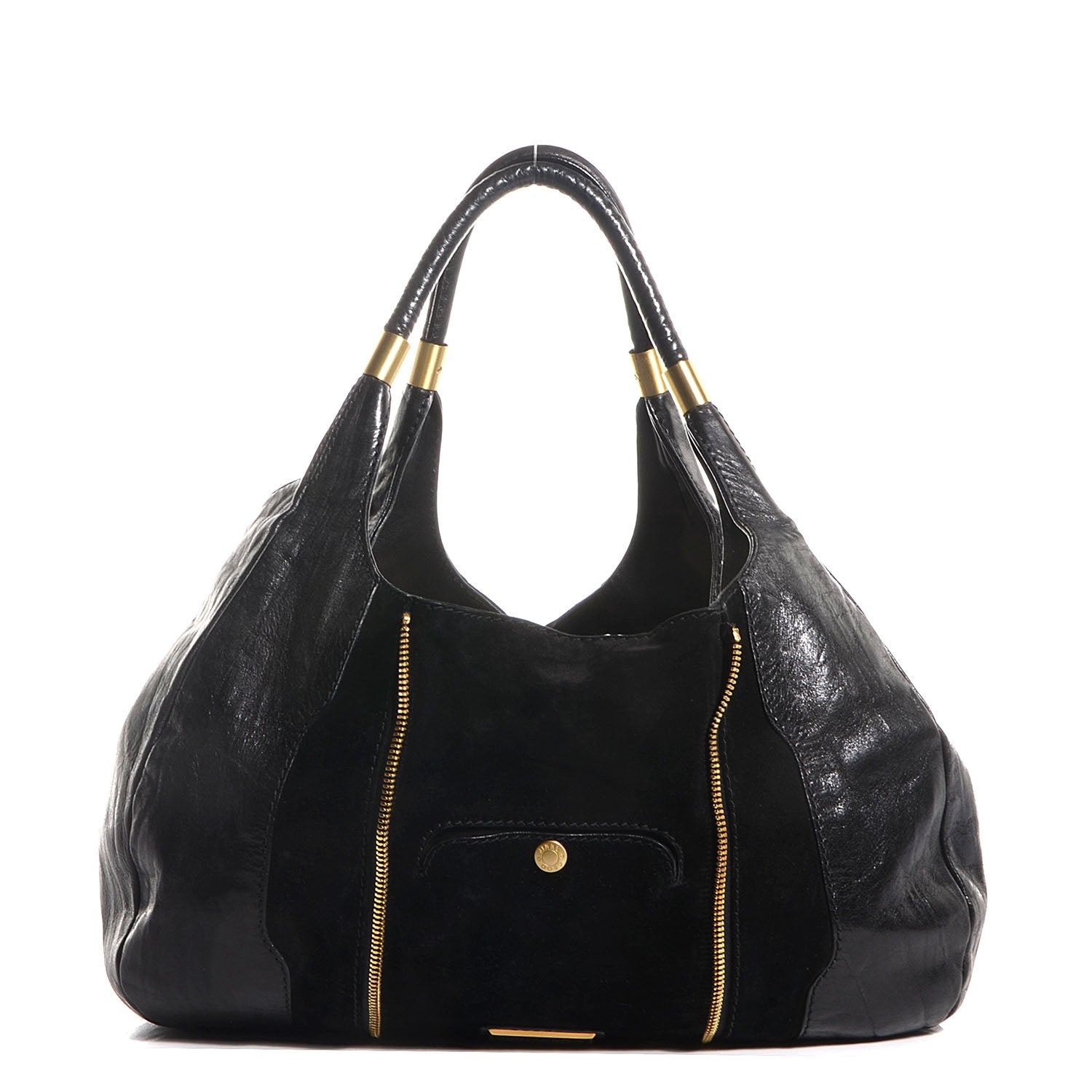 Jimmy Choo Leather Suede Mandah Tote Black 1 of 8
