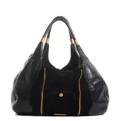 Jimmy Choo Leather Suede Mandah Tote Black 1 of 8