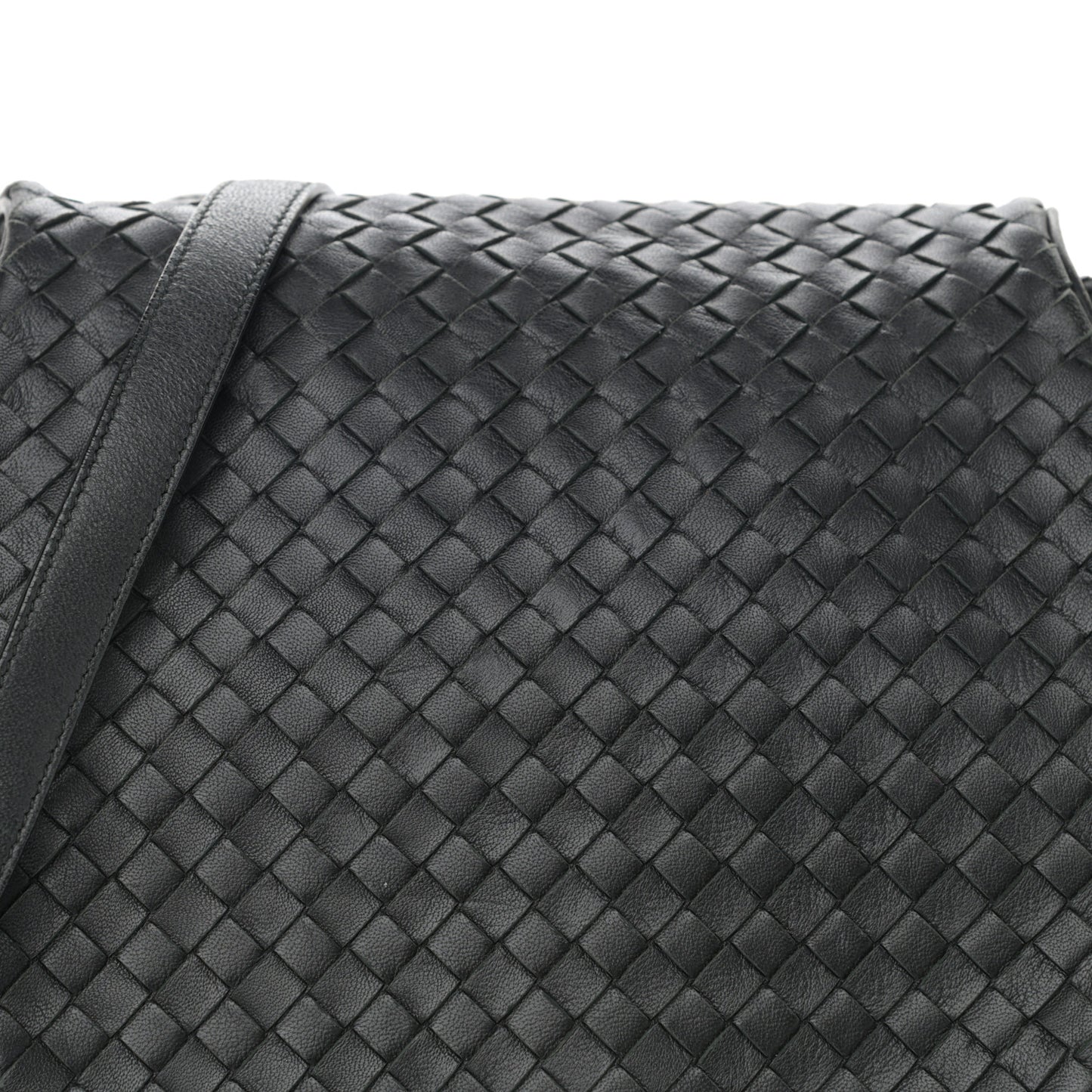 Nappa Intrecciato Messenger Bag Black