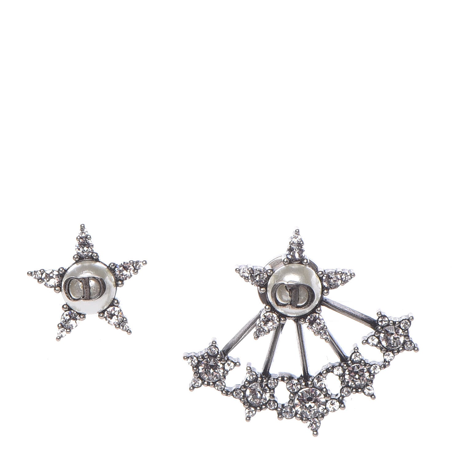 Christian Dior Crystal Pearl Star Earrings 1 of 5