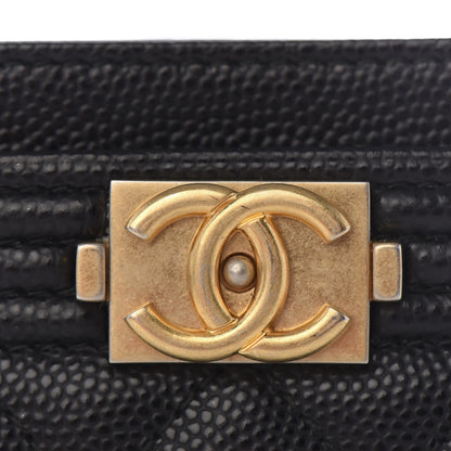 Chanel Caviar Quilted Boy Card Holder Black 7 of 8