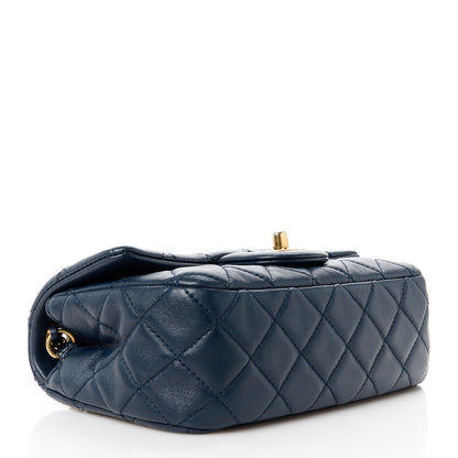 Chanel Lambskin Quilted Mini Pearl Crush Rectangular Flap Navy Blue 4 of 11