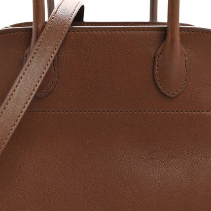 The Row Polished Saddle Calfskin Soft Margaux 10 Bag New Burgundy 7 of 10