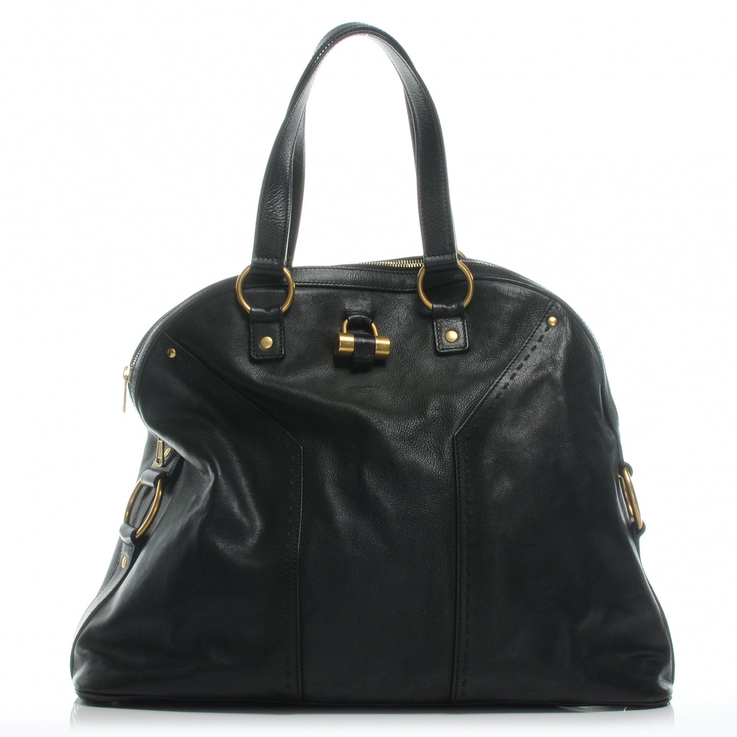 Leather Oversized Muse Tote Black