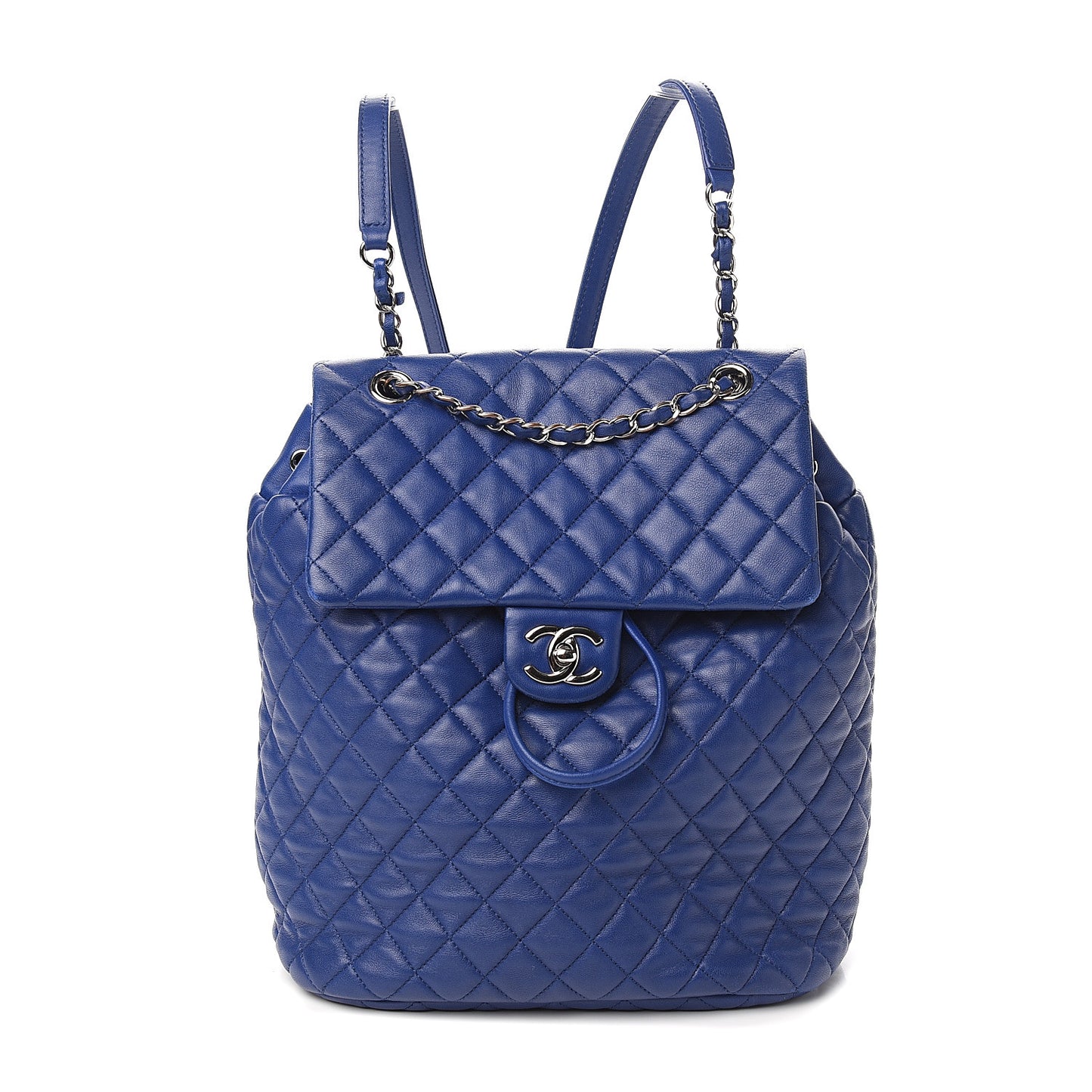 Lambskin Quilted Large Urban Spirit Backpack Blue