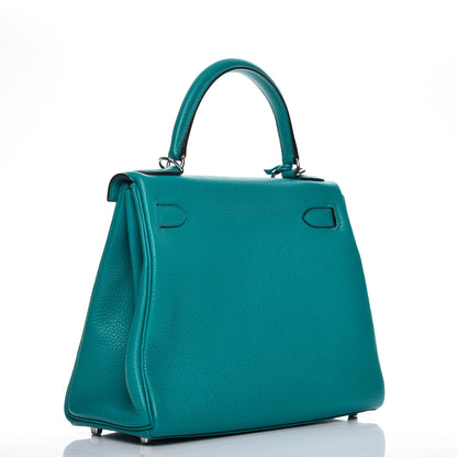 Hermes Taurillon Clemence Kelly Retourne 28 Bleu Paon 4 of 27