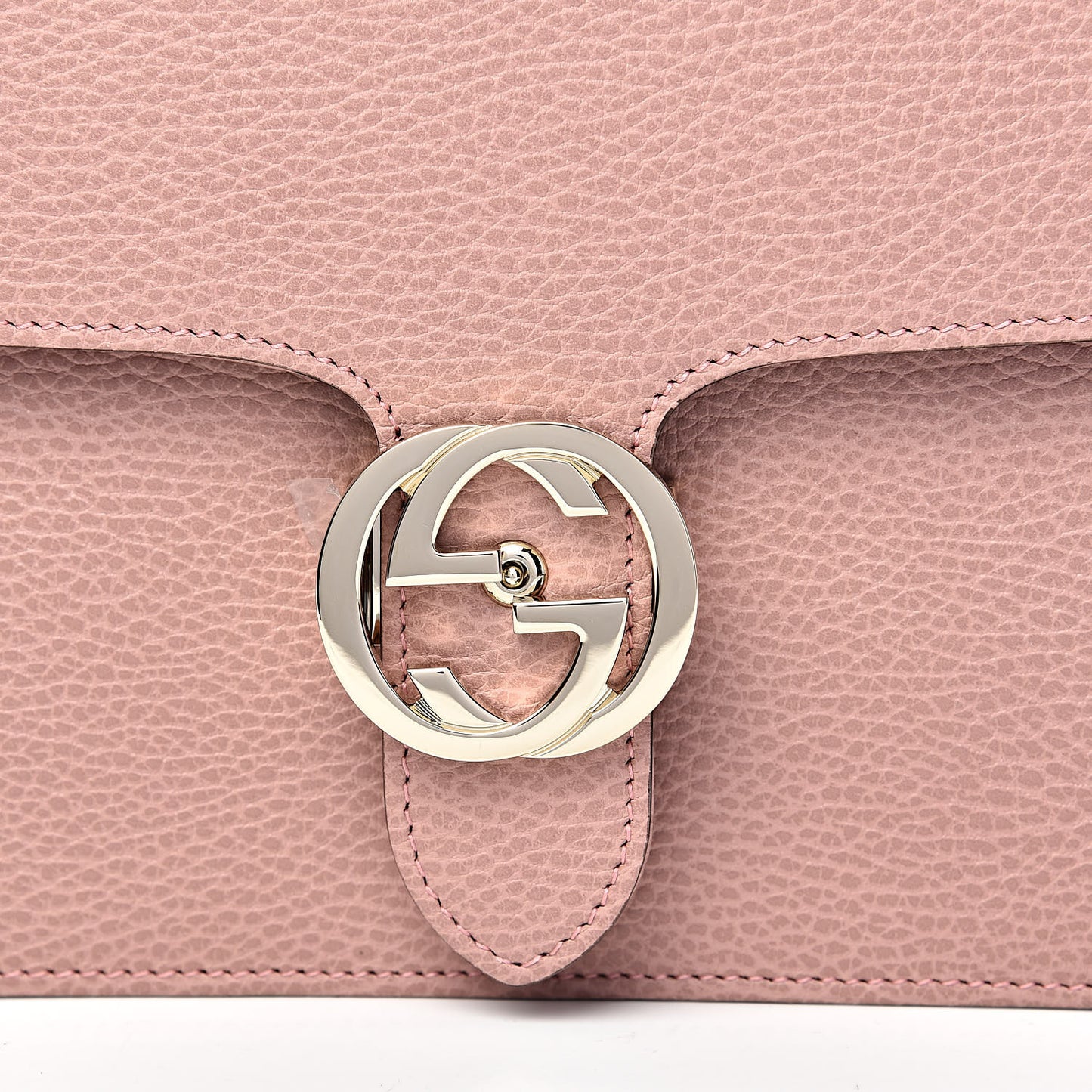 Dollar Calfskin Interlocking G Shoulder Bag Soft Pink