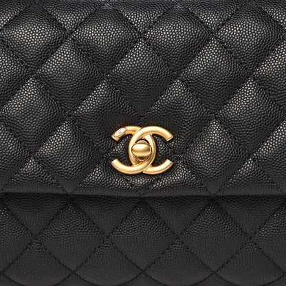 Chanel Caviar Lizard Embossed Quilted Mini Coco Handle Flap Black 11 of 12