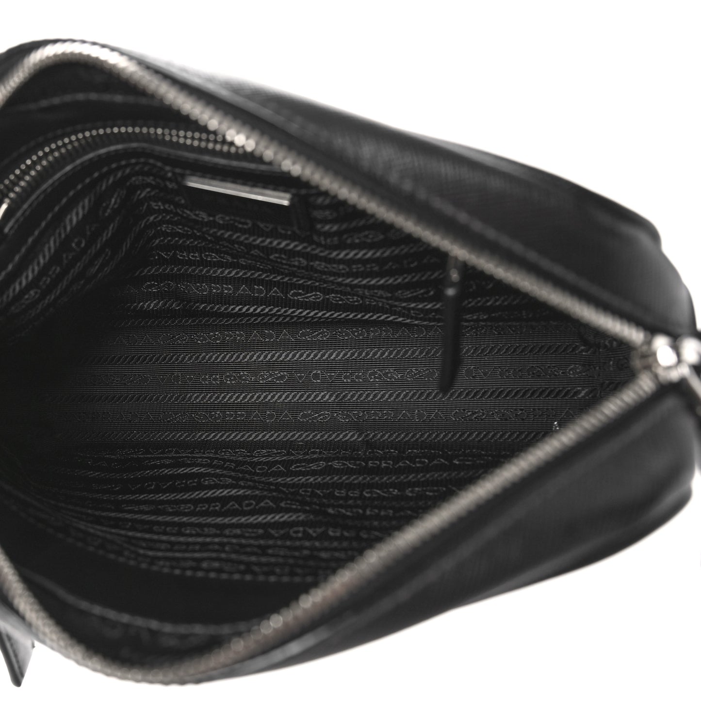 Saffiano Zip Crossbody Bag Black