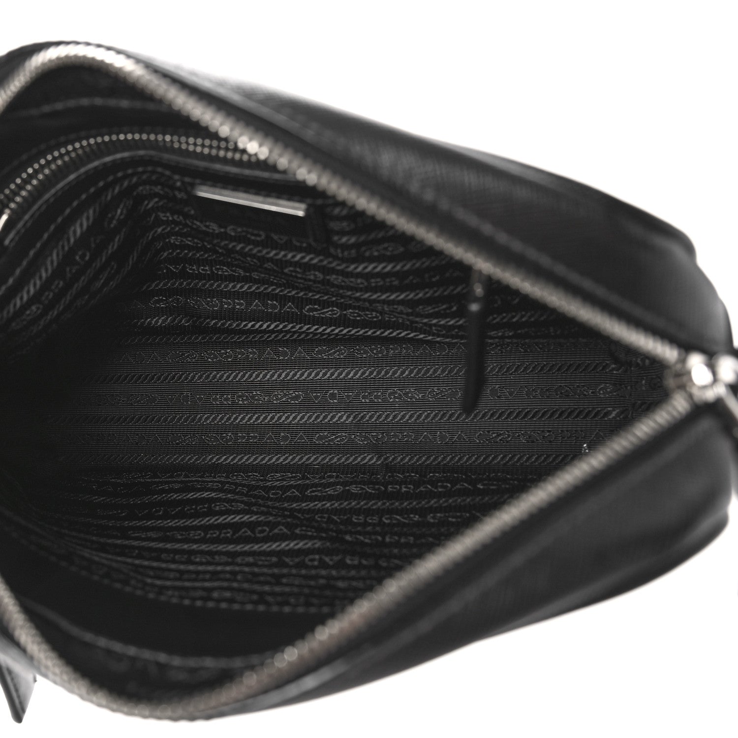 Prada Saffiano Zip Crossbody Bag Black 5 of 8